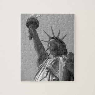 Zwart-wit beeld van de Liberty New York City Legpuzzel
