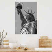 Zwart-wit beeld van de Liberty New York City Poster (Keuken)