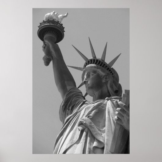 Zwart-wit beeld van de Liberty New York City Poster (Voorkant)