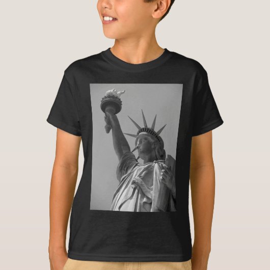 Zwart-wit beeld van de Liberty New York City T-shirt (Voorkant)