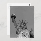 Zwart-wit beeld van de Vrijheid New York Briefkaart (Voorkant / Achterkant)