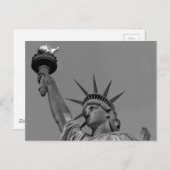 Zwart-wit beeld van de Vrijheid New York Briefkaart (Voorkant / Achterkant)