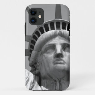 Zwart-wit beeld van de Vrijheid New York Case-Mate iPhone Case