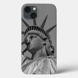 Zwart-wit beeld van de Vrijheid New York iPhone 13 Hoesje