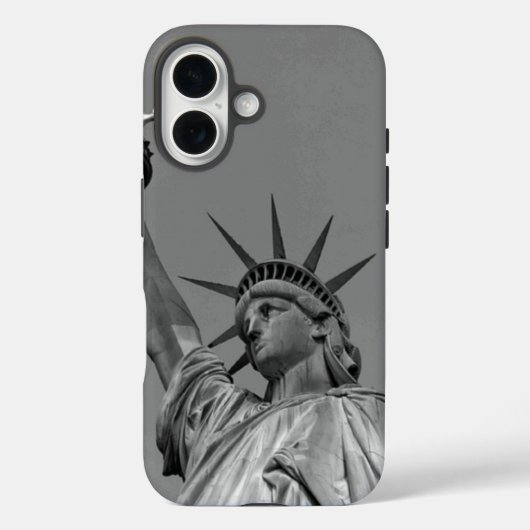 Zwart-wit beeld van de Vrijheid New York Case-Mate iPhone Case (Achterkant)