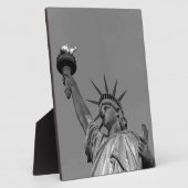 Zwart-wit beeld van de Vrijheid New York Fotoplaat (Zijkant)