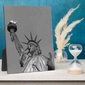 Zwart-wit beeld van de Vrijheid New York Fotoplaat (Zijkant)