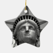 Zwart-wit beeld van de Vrijheid New York Keramisch Ornament (Voorkant)