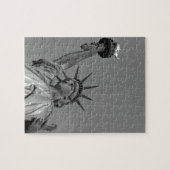 Zwart-wit beeld van de Vrijheid New York Legpuzzel (Horizontaal)