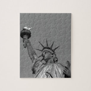 Zwart-wit beeld van de Vrijheid New York Legpuzzel