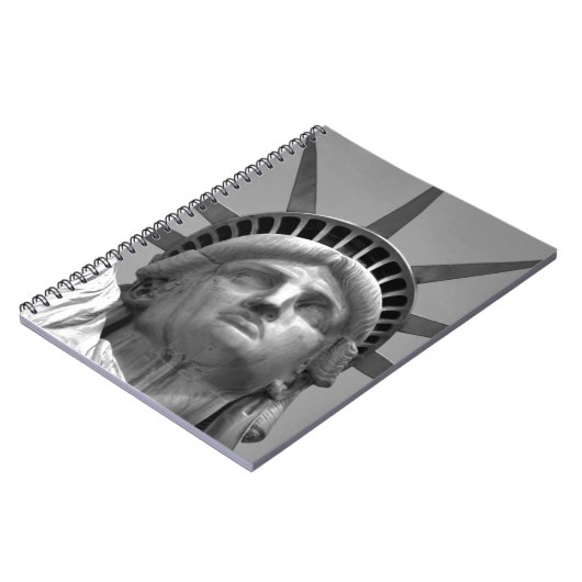 Zwart-wit beeld van de Vrijheid New York Notitieboek (Linkerzijde)