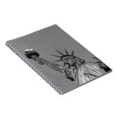 Zwart-wit beeld van de Vrijheid New York Notitieboek (Rechterzijde)