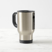 Zwart-wit beeld van de Vrijheid New York Reisbeker (Voorkant links)