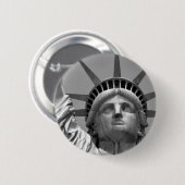 Zwart-wit beeld van de Vrijheid New York Ronde Button 5,7 Cm (Voorkant /achterkant)
