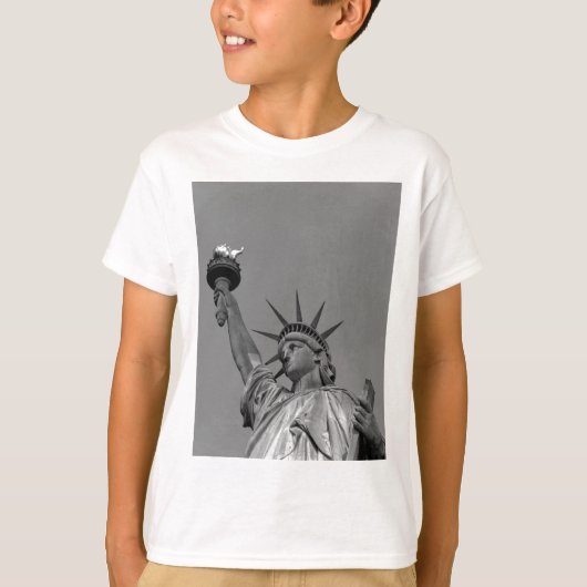 Zwart-wit beeld van de Vrijheid New York T-shirt (Voorkant)