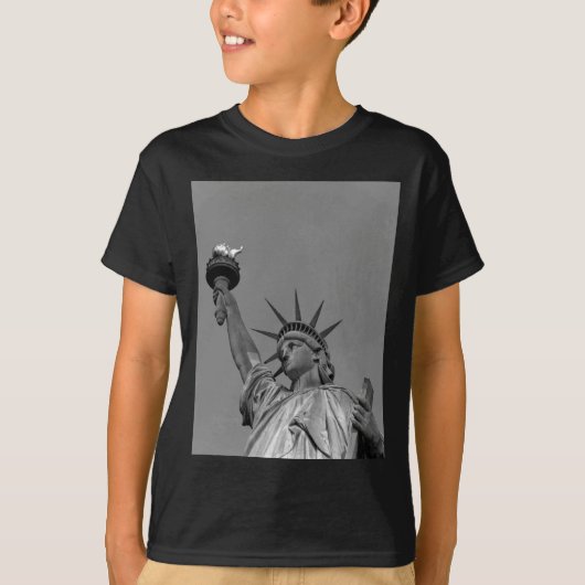 Zwart-wit beeld van de Vrijheid New York T-shirt (Voorkant)
