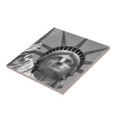 Zwart-wit beeld van de Vrijheid New York Tegeltje (Zijkant)