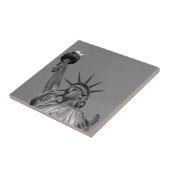 Zwart-wit beeld van de Vrijheid New York Tegeltje (Zijkant)