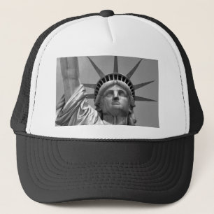 Zwart-wit beeld van de Vrijheid New York Trucker Pet