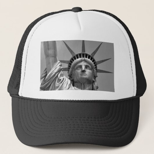 Zwart-wit beeld van de Vrijheid New York Trucker Pet (Voorkant)