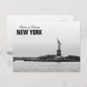 Zwart wit beeld van de vrijheid - NY New York Briefkaart (Voorkant / Achterkant)