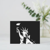 Zwart-wit beeld van de vrijheid Silhouette Briefkaart (Staand voorkant)