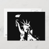 Zwart-wit beeld van de vrijheid Silhouette Briefkaart (Voorkant / Achterkant)
