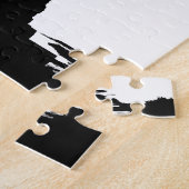 Zwart-wit beeld van de vrijheid Silhouette Legpuzzel (Zijkant)