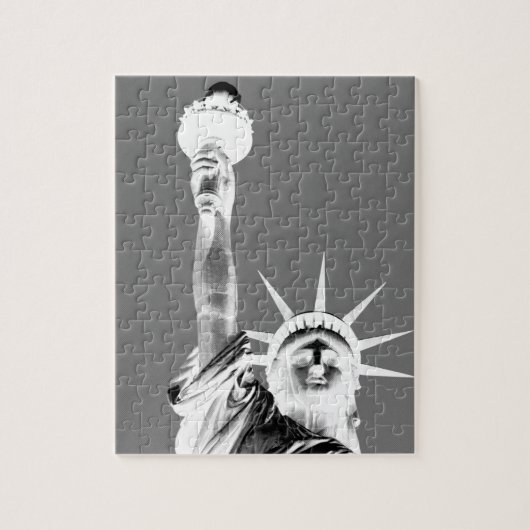 Zwart-wit beeld van Liberty New York City Legpuzzel (Verticaal)
