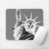 Zwart-wit beeld van Liberty New York City Muismat (Met muis)