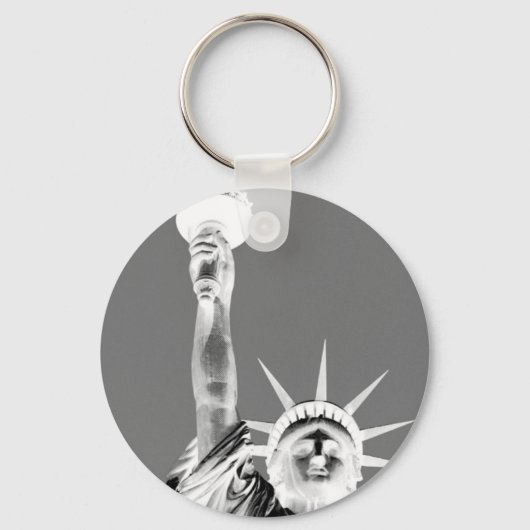 Zwart-wit beeld van Liberty New York City Sleutelhanger (Voorkant)