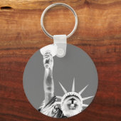 Zwart-wit beeld van Liberty New York City Sleutelhanger (Voorkant)