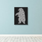 Zwart wit Beer Geometrische kleurkunst Canvas Afdruk (Insitu (Houten vloer))