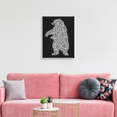 Zwart wit Beer Geometrische kleurkunst Canvas Afdruk (Insitu (Woonkamer))
