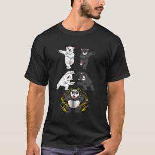 Zwart-wit Beer in Panda Fusion T-shirt