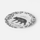 Zwart/wit Beer Kaak Vloeiend Baby shower Papieren Bordje (Gekanteld)