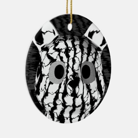 Zwart wit Beer Keramisch Ornament (Rechts)