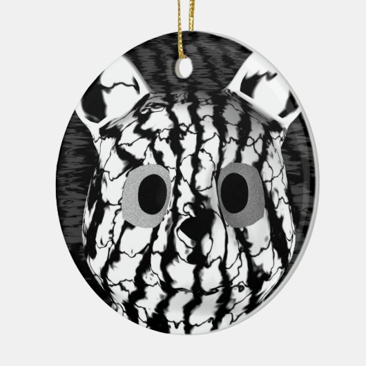 Zwart wit Beer Keramisch Ornament (Links)