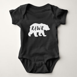 Zwart-wit Beer Silhouette Rawr Romper