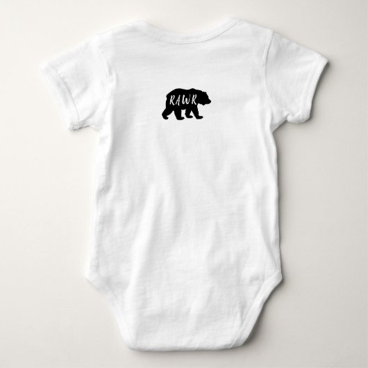Zwart-wit Beer Silhouette Rawr Romper (Achterkant)