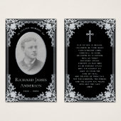 Zwart & Wit Begrafenisgebed Kaart (Voorkant /achterkant)