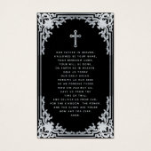 Zwart & Wit Begrafenisgebed Kaart (Achterkant)