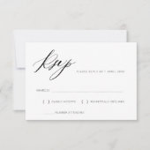 zwart-wit belettering bruiloft RSVP-kaart RSVP Kaartje (Voorkant)