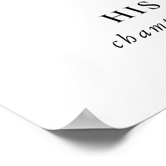 Zwart Wit Berg Kalligrafie Bruiloft Bar Menu Poster (Hoek)