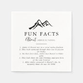 Zwart Wit Berg Trivia Leuke Feiten Bruiloft Servet (Voorkant)