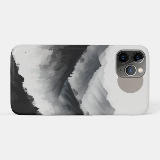 Zwart-wit berglandschap Case-Mate iPhone case (Achterkant (horizontaal))