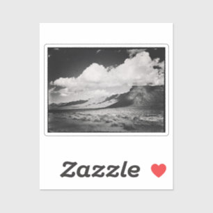  zwart-wit berglandschap Foto Sticker