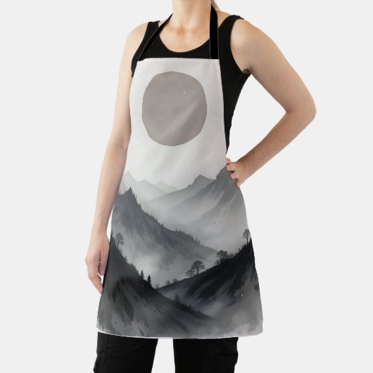 Zwart-wit berglandschap schort (Insitu)