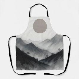 Zwart-wit berglandschap schort
