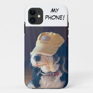 Zwart-wit Bernedoodle w / geel pet "Mijn telefoon" Case-Mate iPhone Case